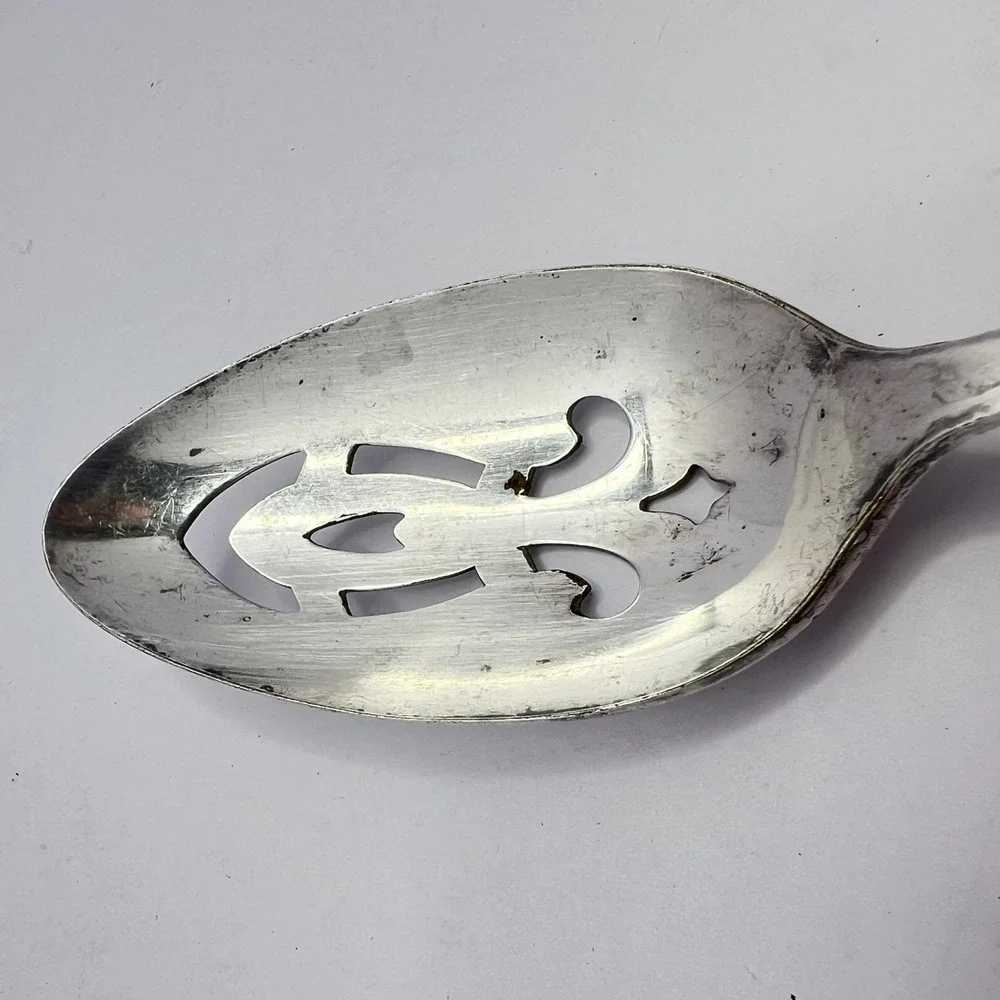 Reverie Pierced Serving Spoon Nobility Plate Silverplate‎ 1937 Art Deco Flatware